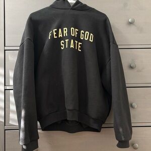 Fear of god state black hoodie size xxs